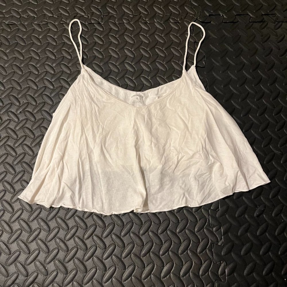 Express white flowy crop top S
